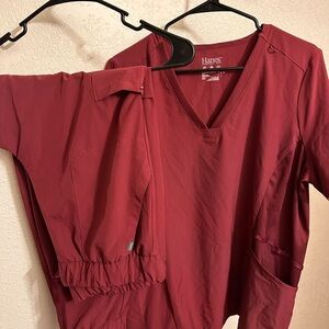 Hanes Women's Burgundy Scrubset